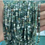 No_965_Natural Moss Agate Flat Five Pointed Star_4mm_(Sold Per Strand)