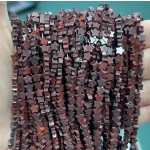 No_978_Natural Red Poppy Jasper Flat Five Pointed Star_4mm_(Sold Per Strand)