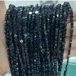 No_998_Natural Black Agate Flat Five Pointed Star_4mm_(Sold Per Strand)