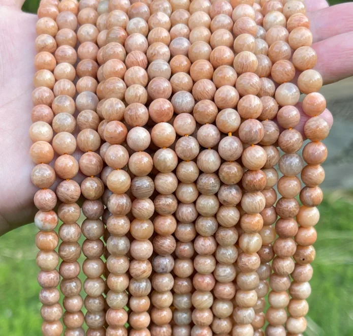 No_4002_Natural Red Amazonite Beads_8mm_(Sold Per Strand)