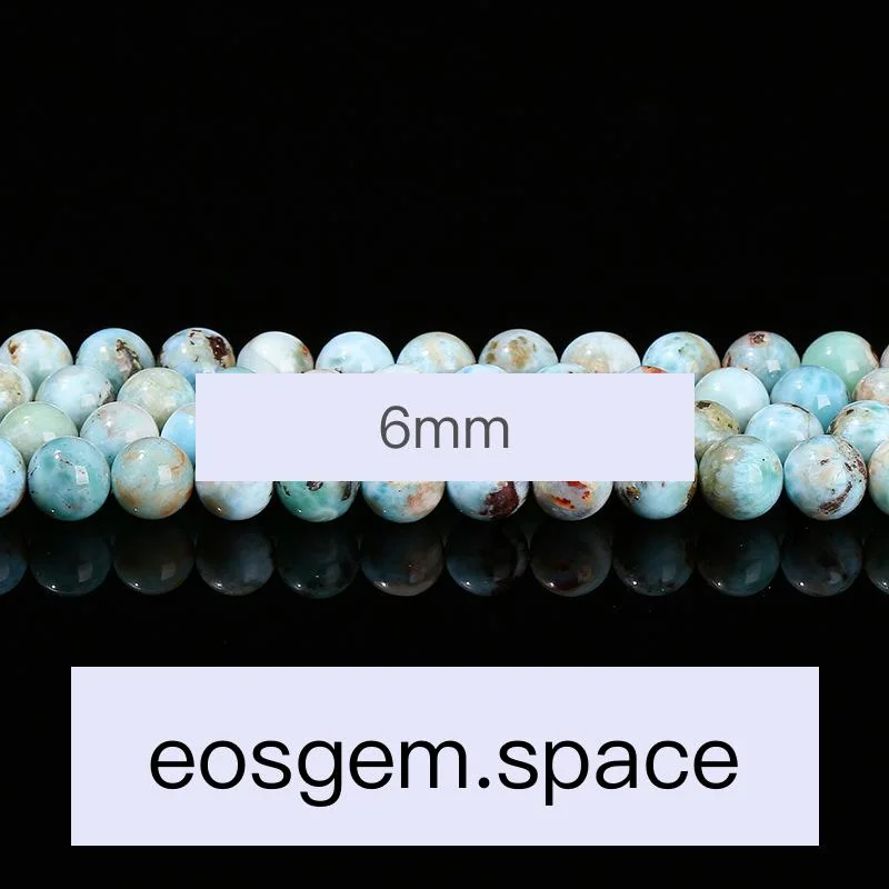 No_4044_1A Natural Larimar Beads_6mm_(Sold Per Strand)