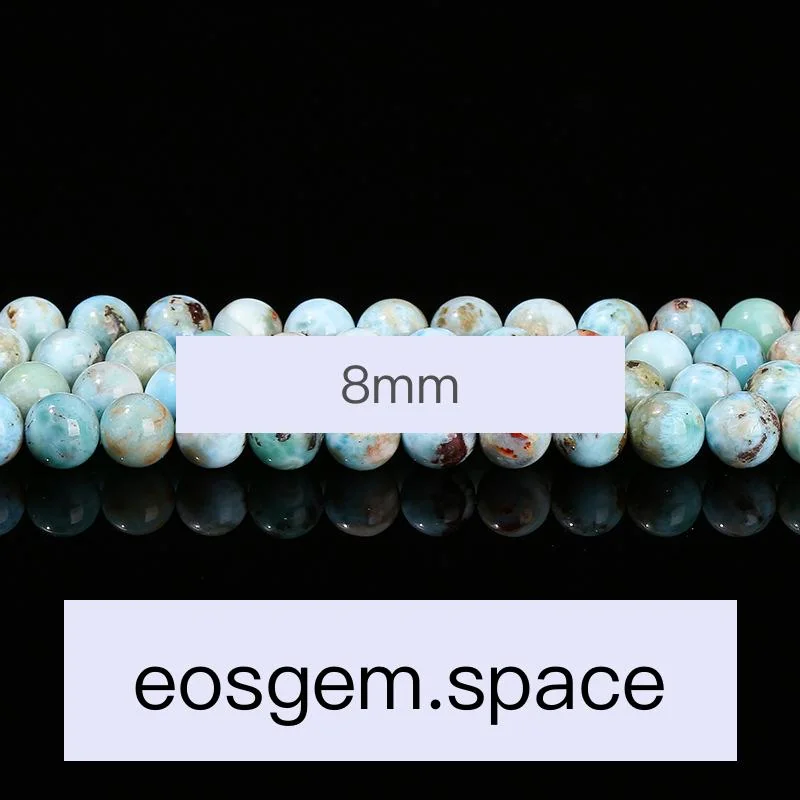 No_4045_1A Natural Larimar Beads_8mm_(Sold Per Strand)