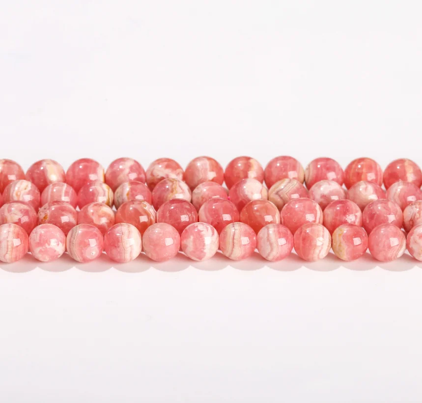 No_4050_5A Natural Rhodochrosite Beads_7-8mm_(Sold Per Strand)