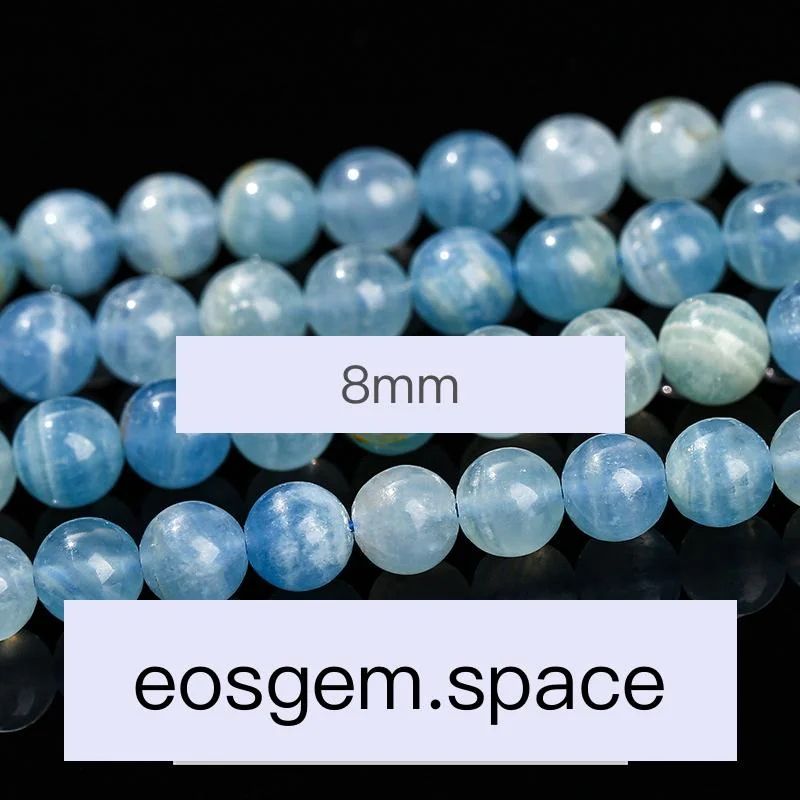 No_4057_5A Natural Blue Calcite Beads_8mm_(Sold Per Strand)