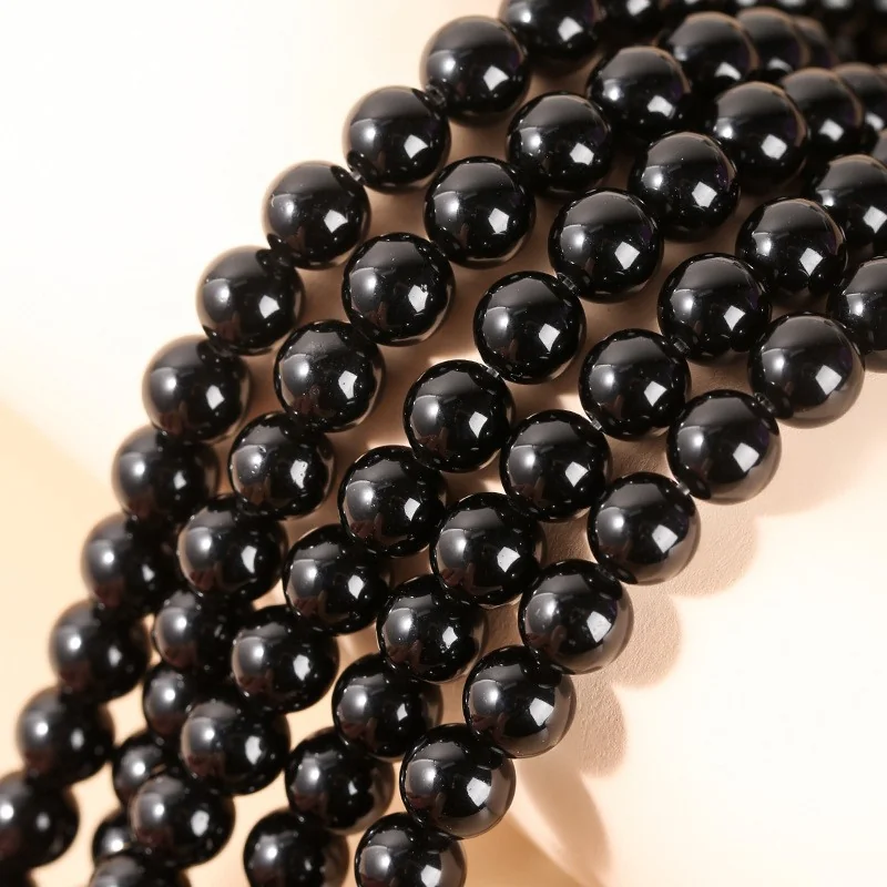 No_4072_Natural Black Obsidian Beads_6mm_(Sold Per Strand)