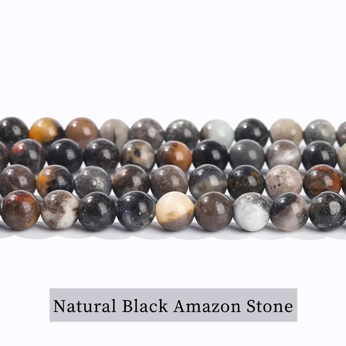 No_4087_Natural Black Amazon Stone Beads_8mm_(Sold Per Strand)