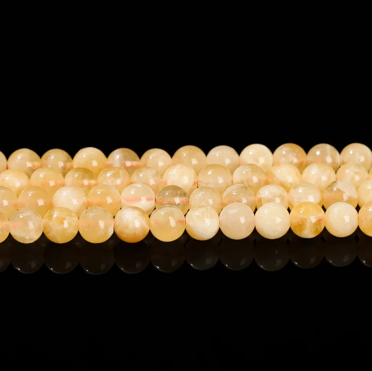 No_4090_3A Natural Yellow Calcite Beads_5-6mm_(Sold Per Strand)