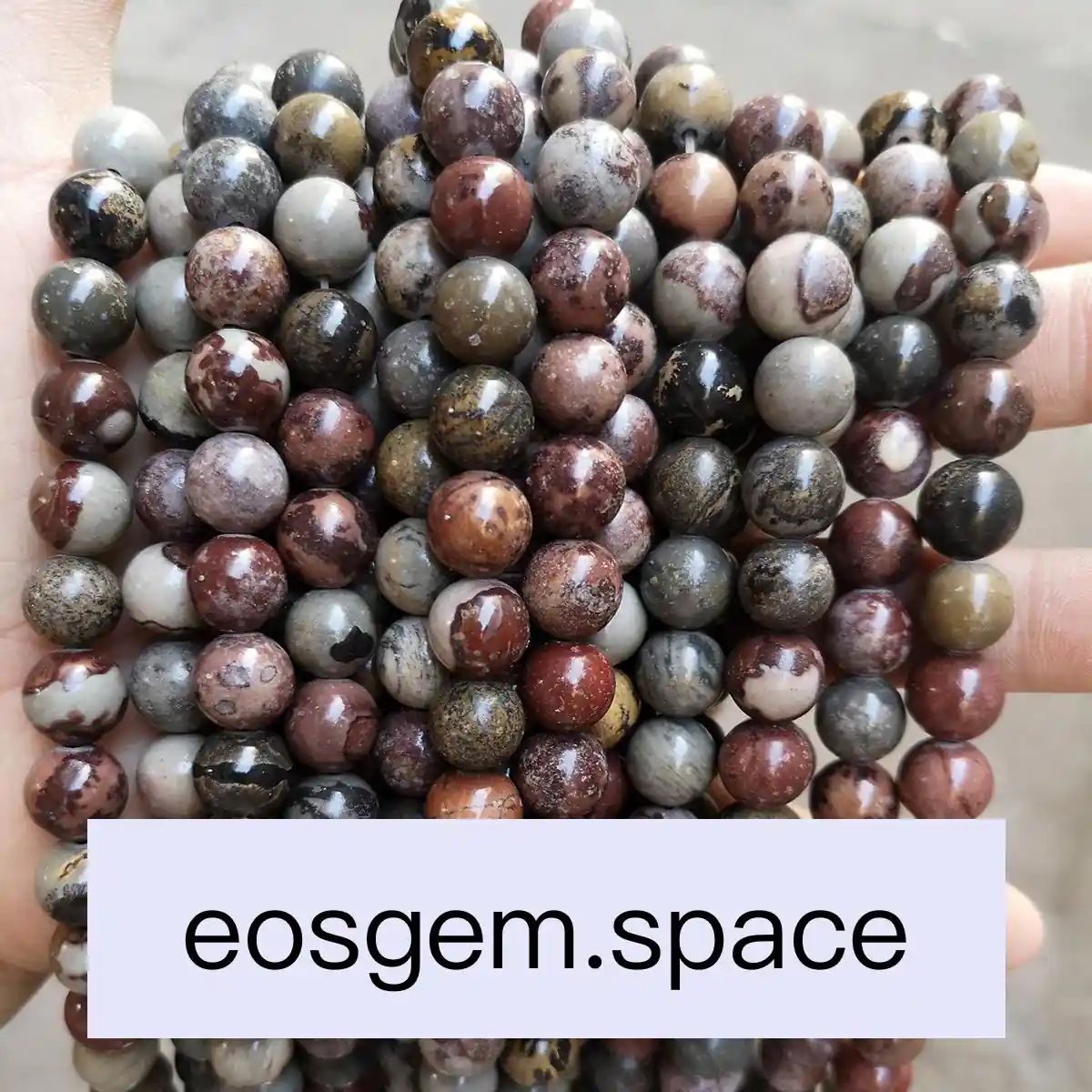 No_5002_Natural Gray Plants Stone Beads_8mm_(Sold Per Strand)
