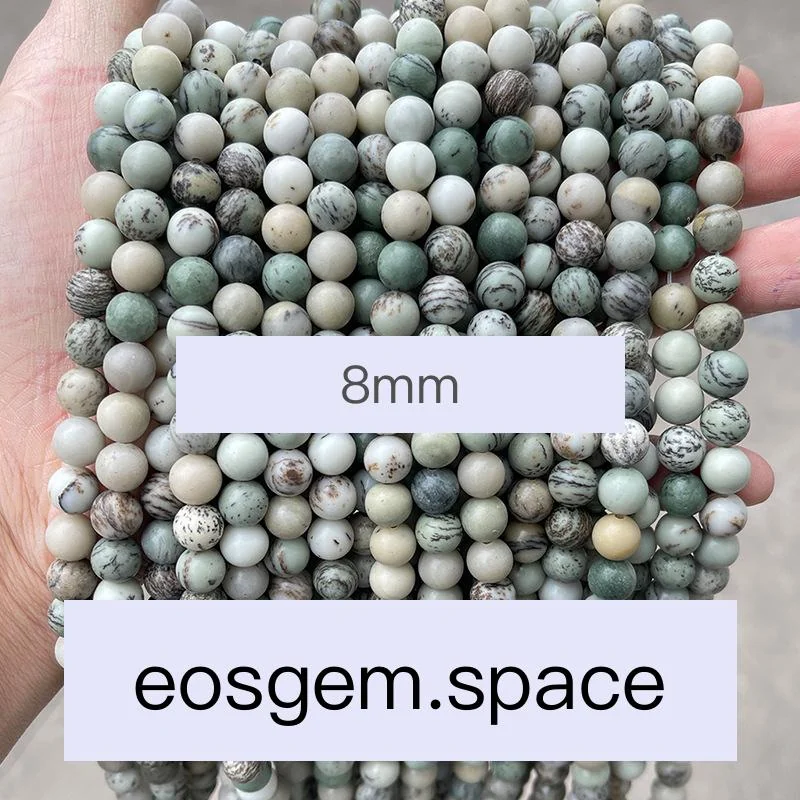 No_5004_Natural Green Plants Stone Beads_8mm_(Sold Per Strand)
