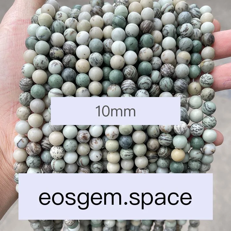 No_5005_Natural Green Plants Stone Beads_10mm_(Sold Per Strand)