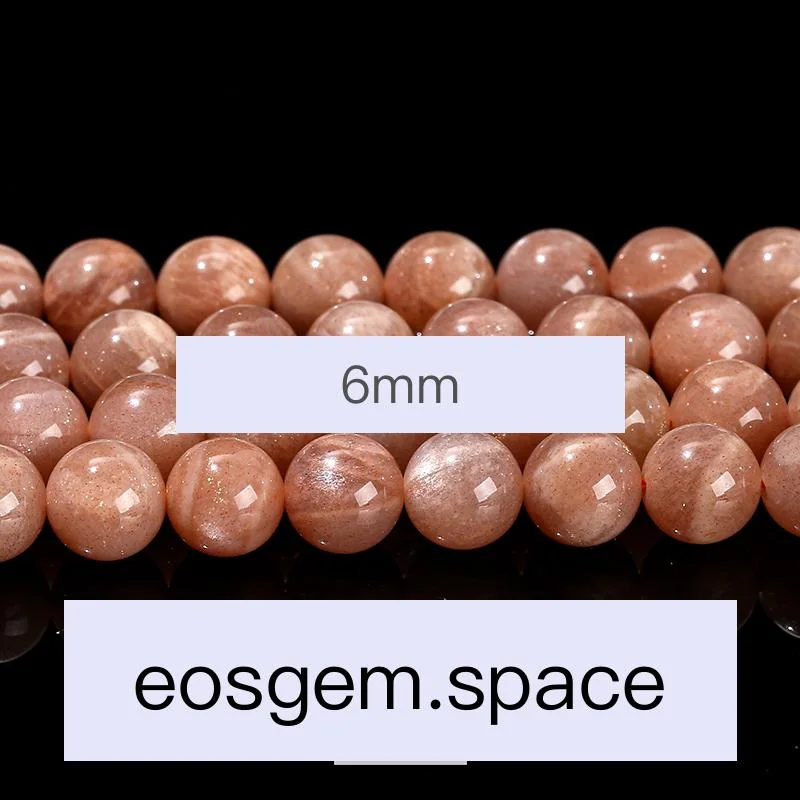 No_4110_3A Natural Orange Moonstone Beads_6mm_(Sold Per Strand)
