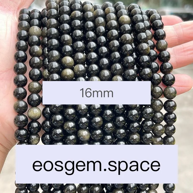 No_4175_5A Natural Gold Obsidian Beads_16mm_(Sold Per Strand)