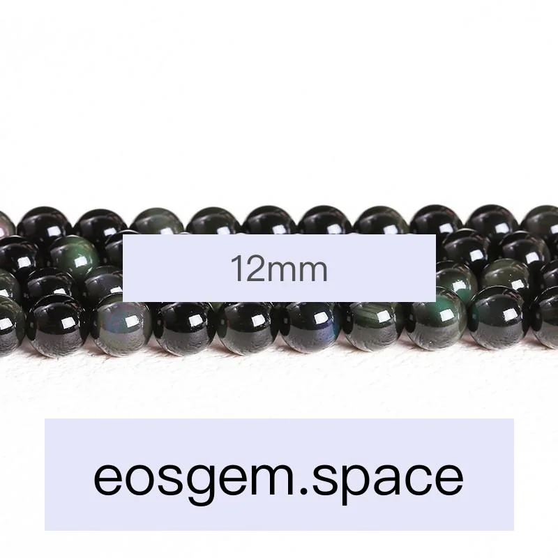 No_4204_7A Natural Rainbow Obsidian Beads_12mm_(Sold Per Strand)