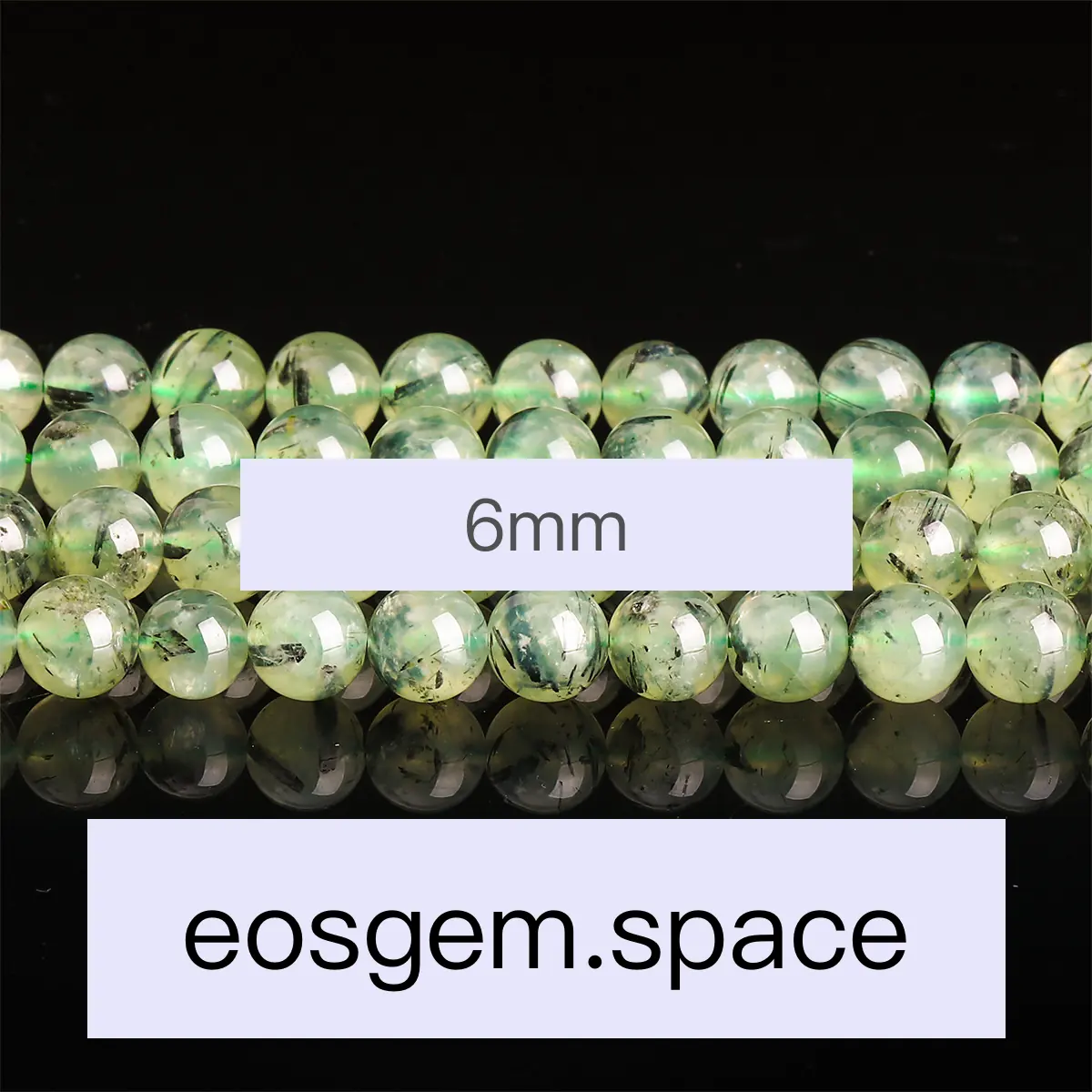 No_4210_1A Natural Prehnite Beads_6mm_(Sold Per Strand)