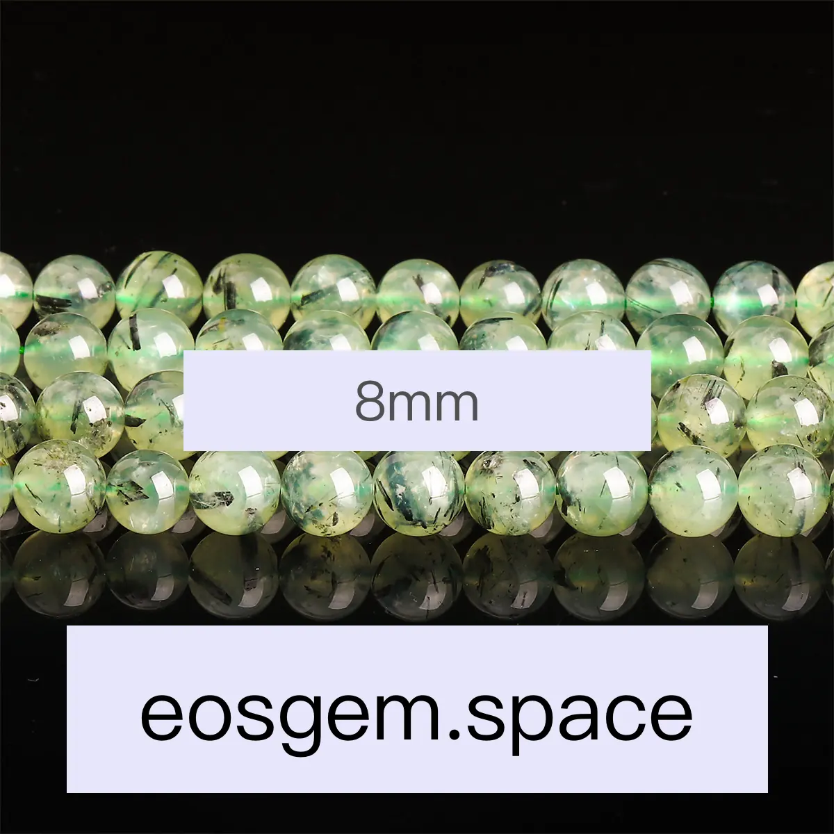 No_4211_1A Natural Prehnite Beads_8mm_(Sold Per Strand)