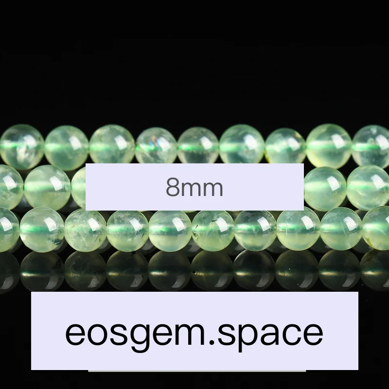 No_4216_7A Natural Prehnite Beads_8mm_(Sold Per Strand)