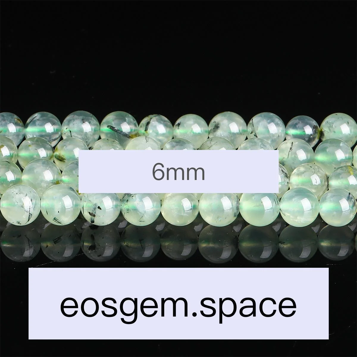 No_4222_3A Natural Prehnite Beads_6mm_(Sold Per Strand)