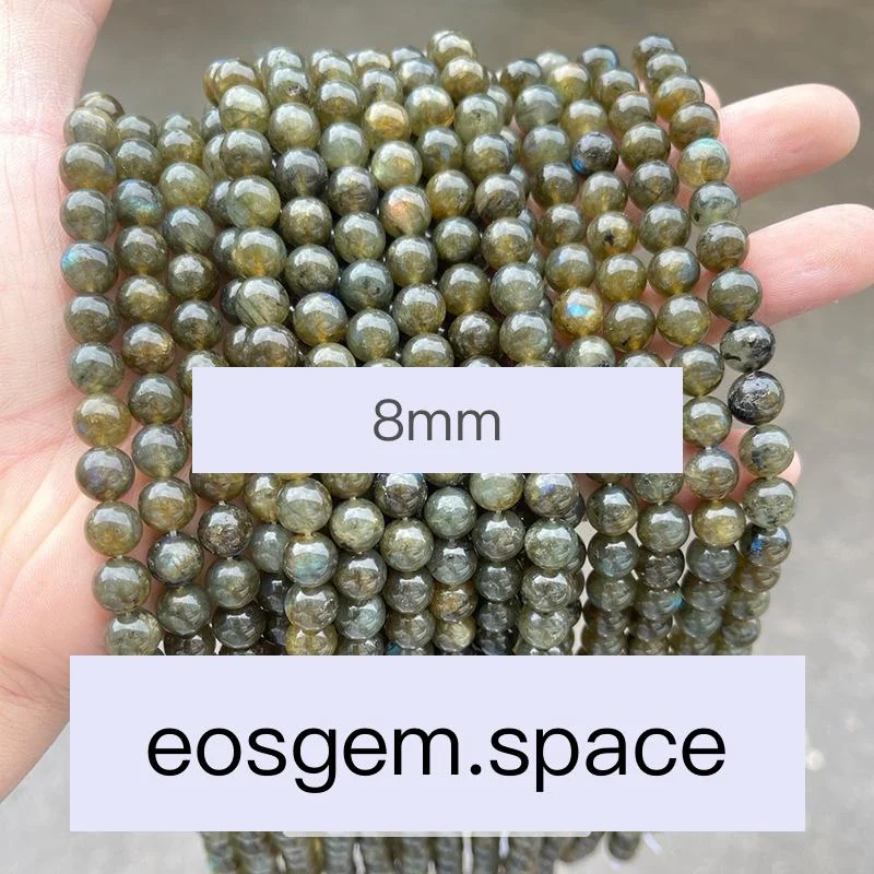 No_4253_3A Natural Spectrolite Stone Beads_8mm_(Sold Per Strand)