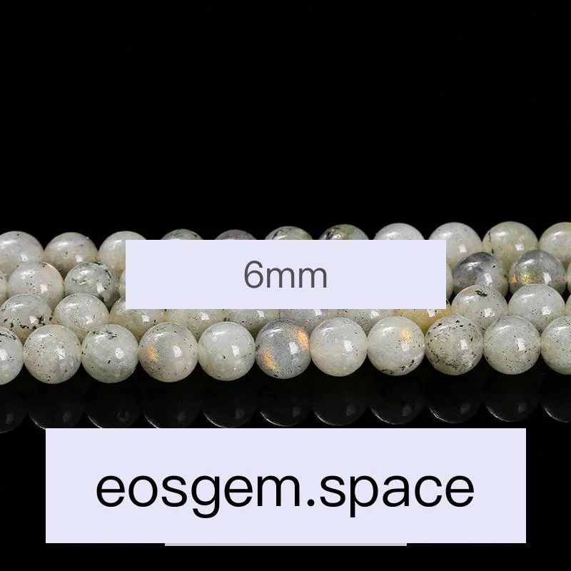 No_4256_Natural White Spectrolite Stone Beads_6mm_(Sold Per Strand)
