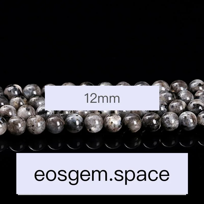 No_4269_Natural Black Spectrolite Stone Beads_12mm_(Sold Per Strand)