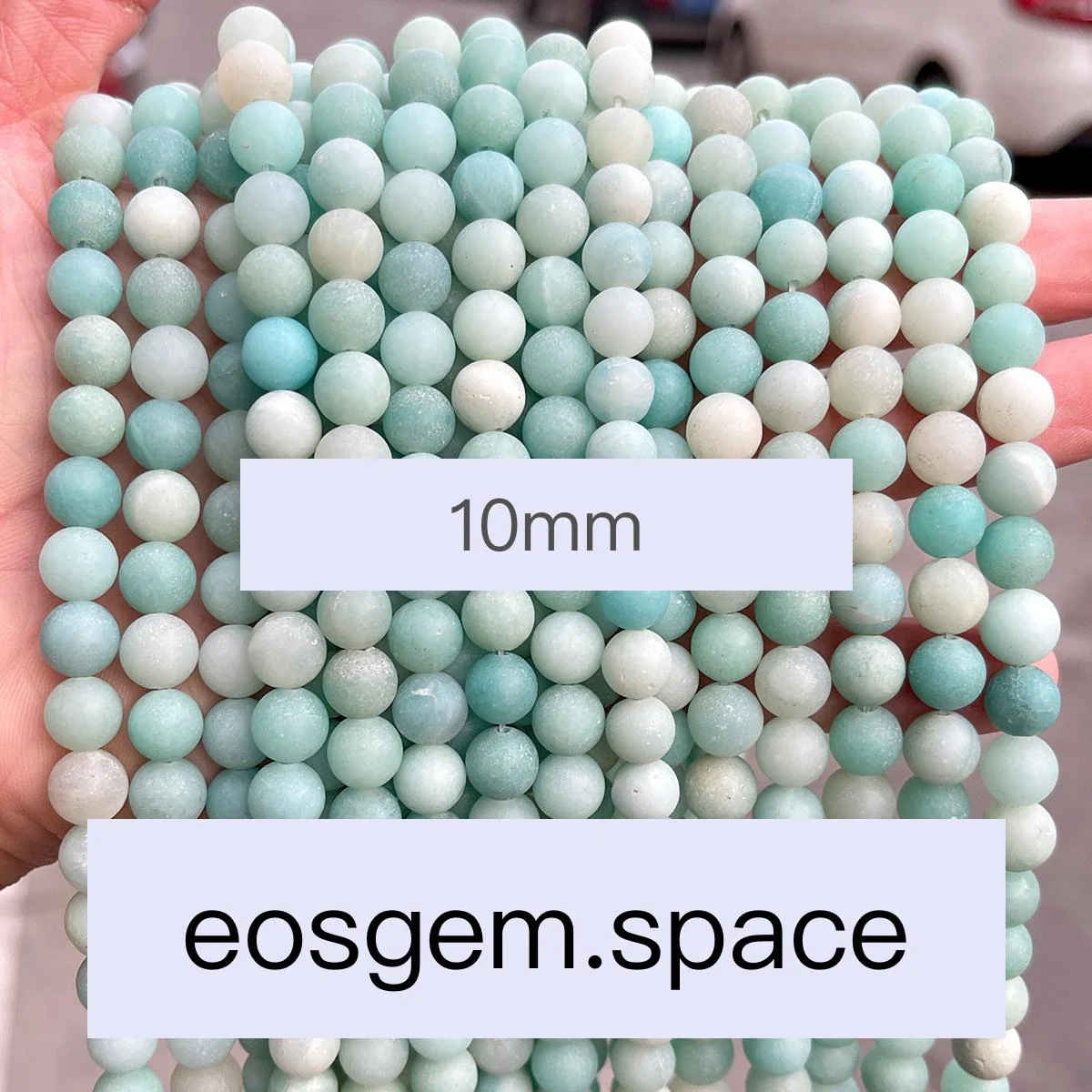 No_4291_5A Natural Frost Amazon Beads_10mm_(Sold Per Strand)