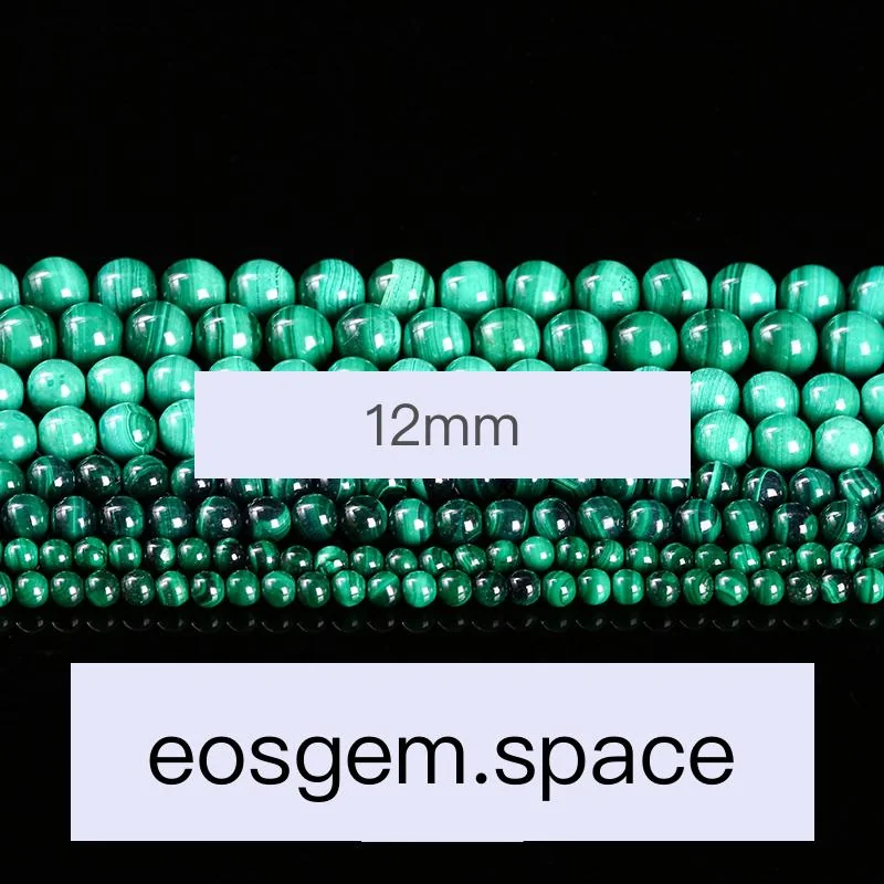 No_4318_5A Natural Malachite Beads_12mm_(Sold Per Strand)