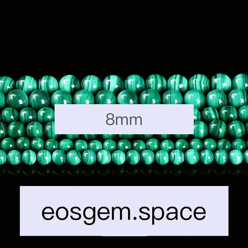 No_4324_7A Natural Malachite Beads_8mm_(Sold Per Strand)