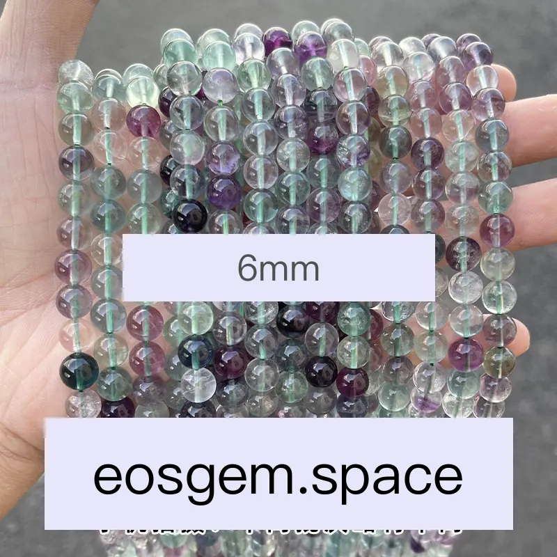 No_4336_5A Natural Multicolor Fluorite Beads_6mm_(Sold Per Strand)