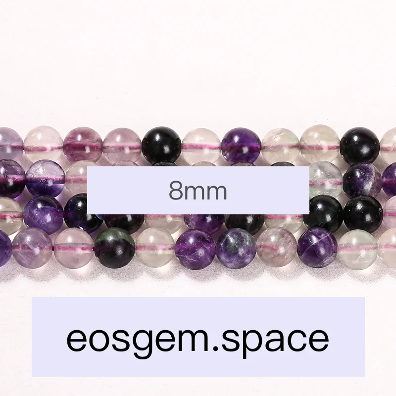 No_4348_3A Natural Purple Fluorite Beads_8mm_(Sold Per Strand)