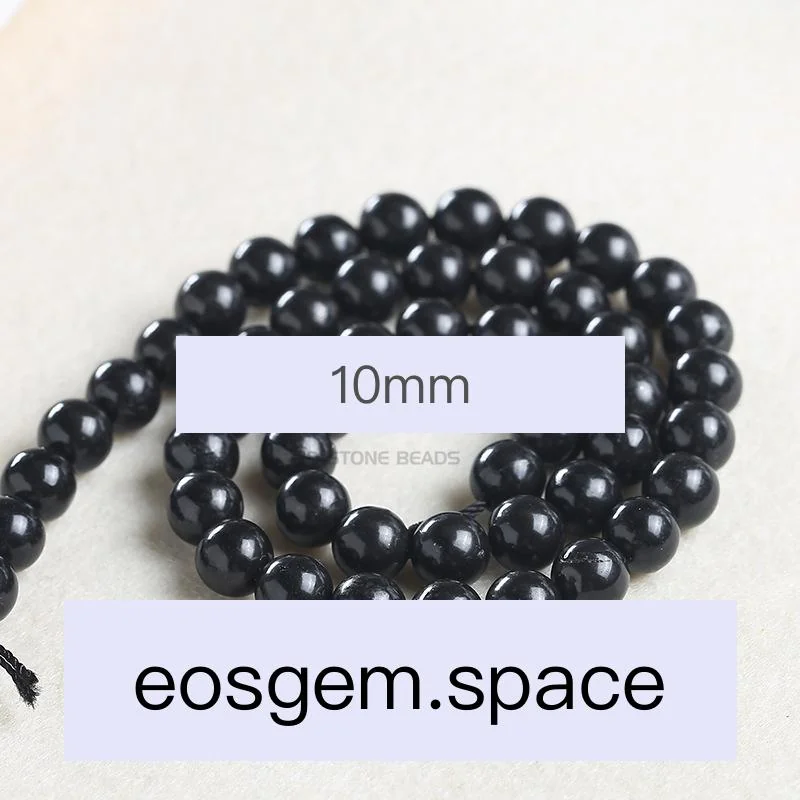 No_4370_Natural Shungite Beads_10mm_(Sold Per Strand)