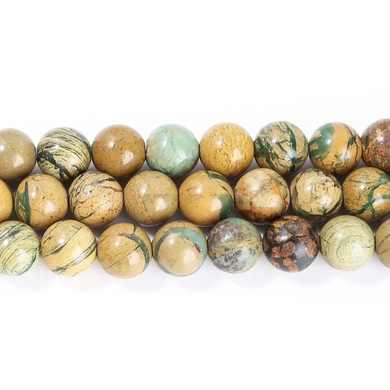 No_4372_Natural Green Dragon Pattern Stone Beads_4mm_(Sold Per Strand)