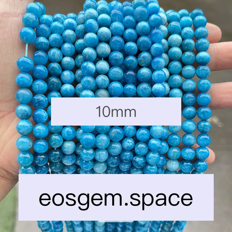No_4377_5A Natural Larimar Apatite Beads_10mm_(Sold Per Strand)