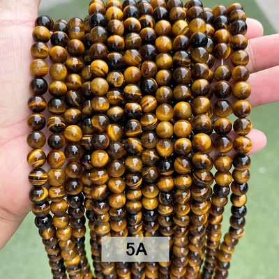 No_4419_5A Natural Yellow Tiger Eyes Stone Beads_12mm_(Sold Per Strand)