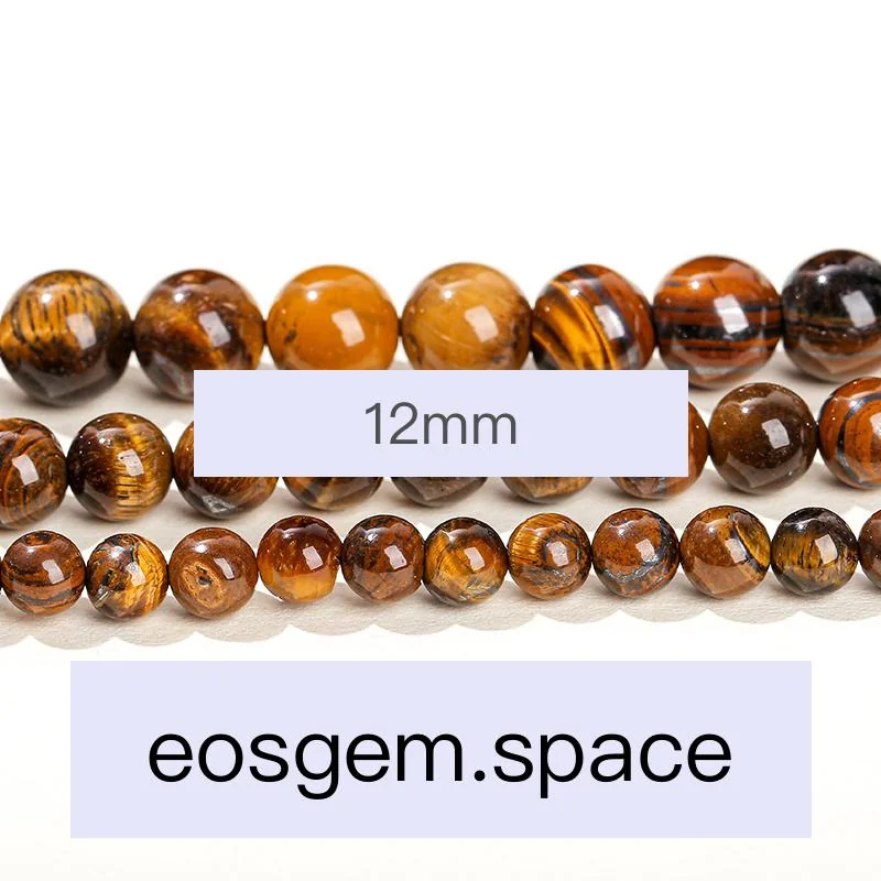 No_4435_1A Natural Yellow Tiger Eyes Stone Beads_12mm_(Sold Per Strand)