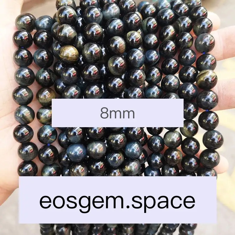 No_4448_5A Natural Blue Tiger Eyes Stone Beads_8mm_(Sold Per Strand)