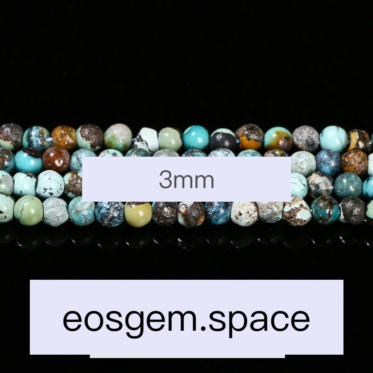 No_4502_1A Natural Turquoise Beads_3mm_(Sold Per Strand)