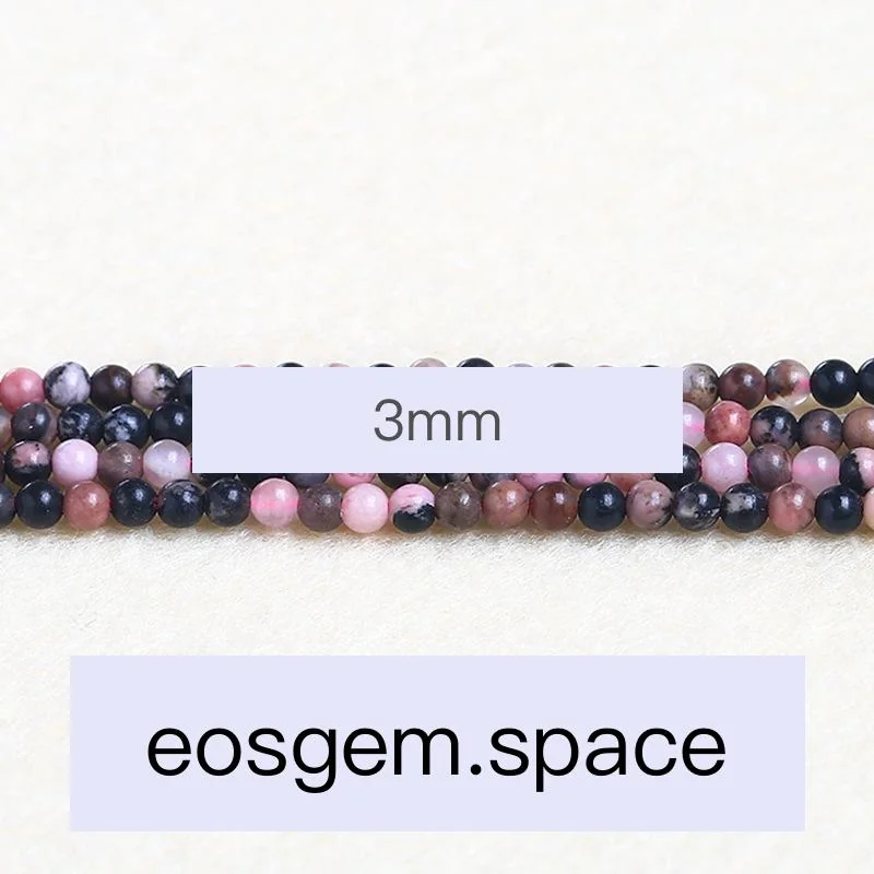 No_4523_Natural Black Line  Rhotochrosite  Beads_3mm_(Sold Per Strand)