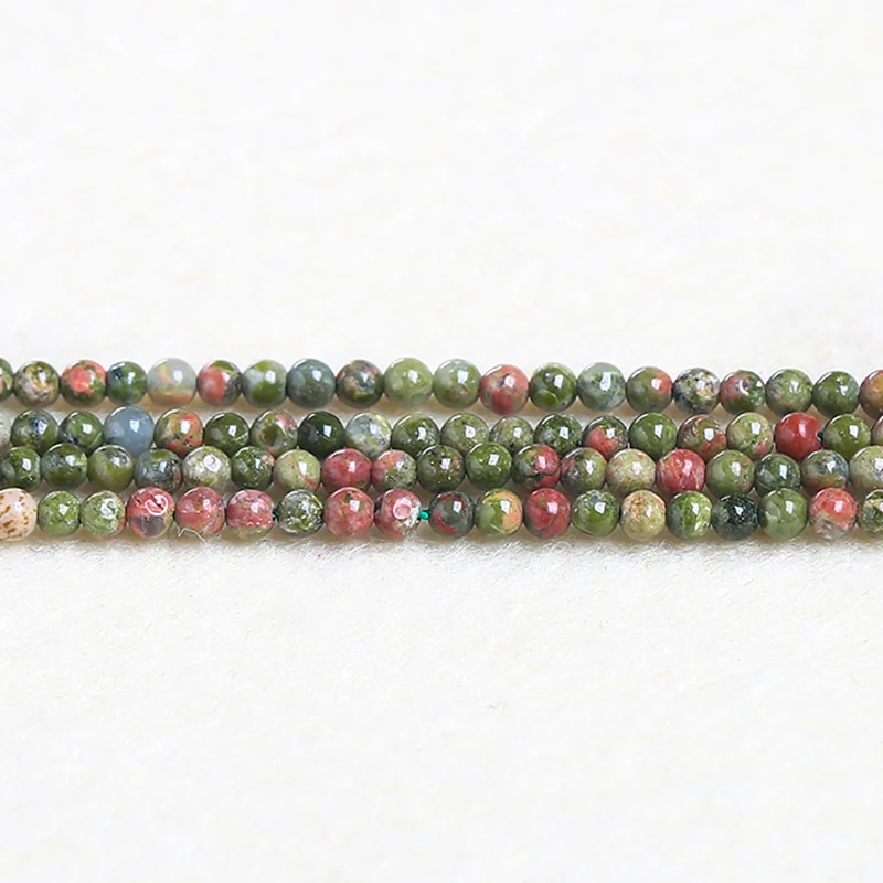 No_4525_Natural Unakite  Beads_3mm_(Sold Per Strand)