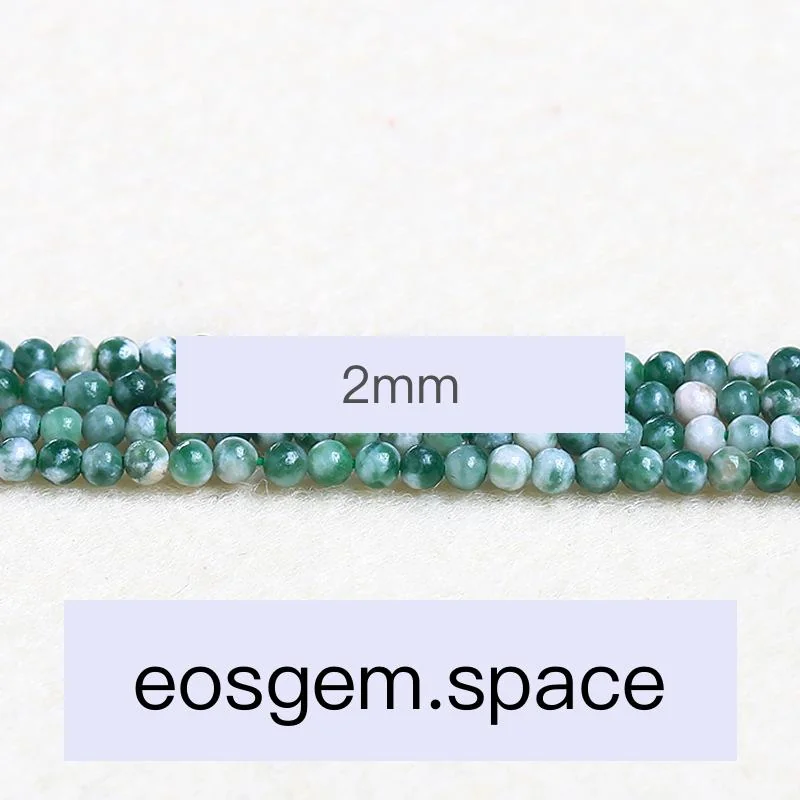 No_4526_Natural Green Dots Stone Beads_2mm_(Sold Per Strand)