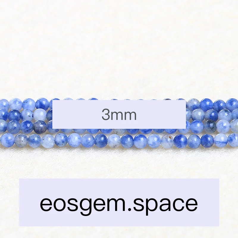 No_4538_Natural Blue Dots Stone Beads_3mm_(Sold Per Strand)