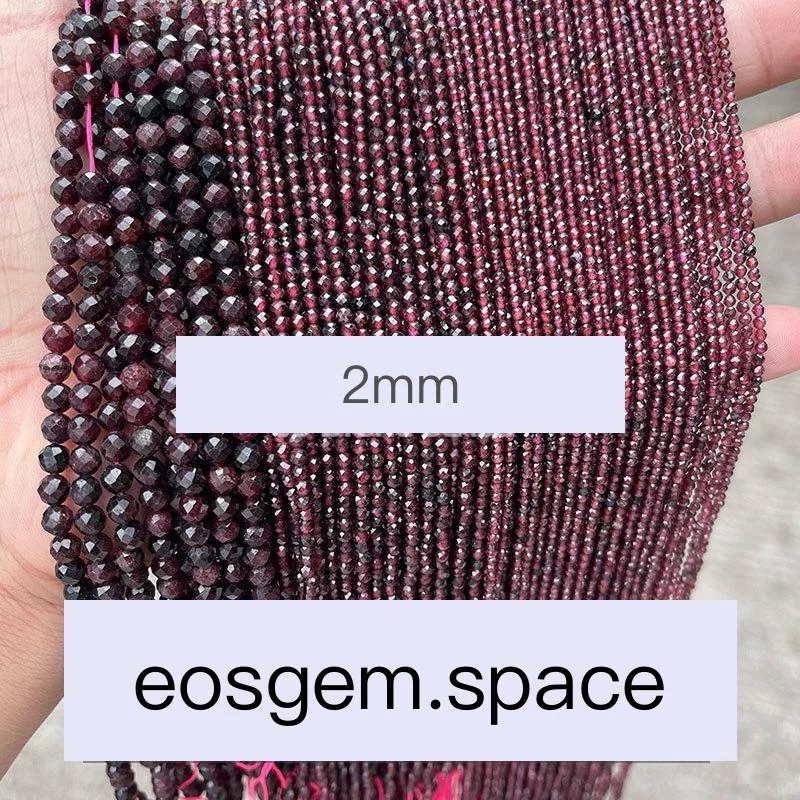 No_4541_Natural Faceted Wine Garnet Beads_2mm_(Sold Per Strand)