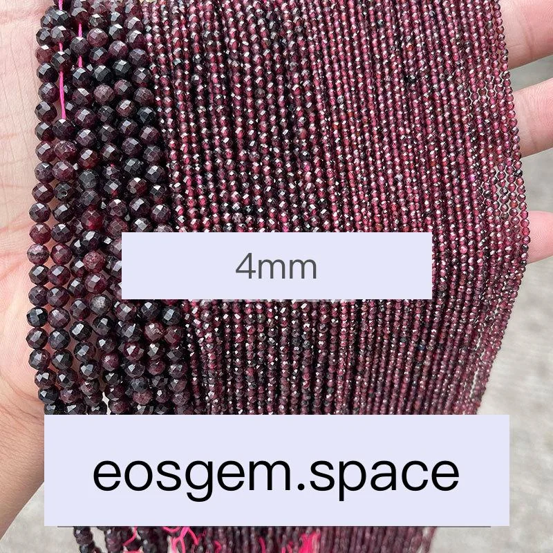 No_4575_Natural Faceted Wine Garnet Beads_4mm_(Sold Per Strand)