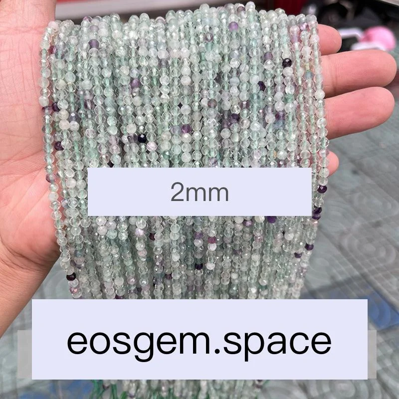 No_4589_Natural Faceted Multicolor Fluorite Beads_2mm_(Sold Per Strand)