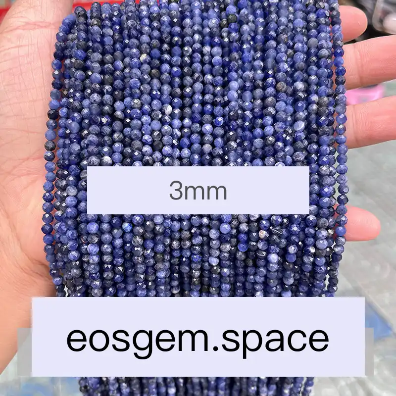 No_4593_Natural Faceted Sodalite Beads_3mm_(Sold Per Strand)