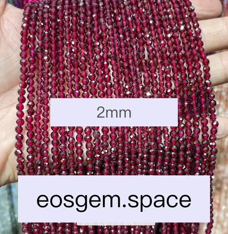 No_4621_Faceted 5A Natural Garnet Beads_2mm_(Sold Per Strand)