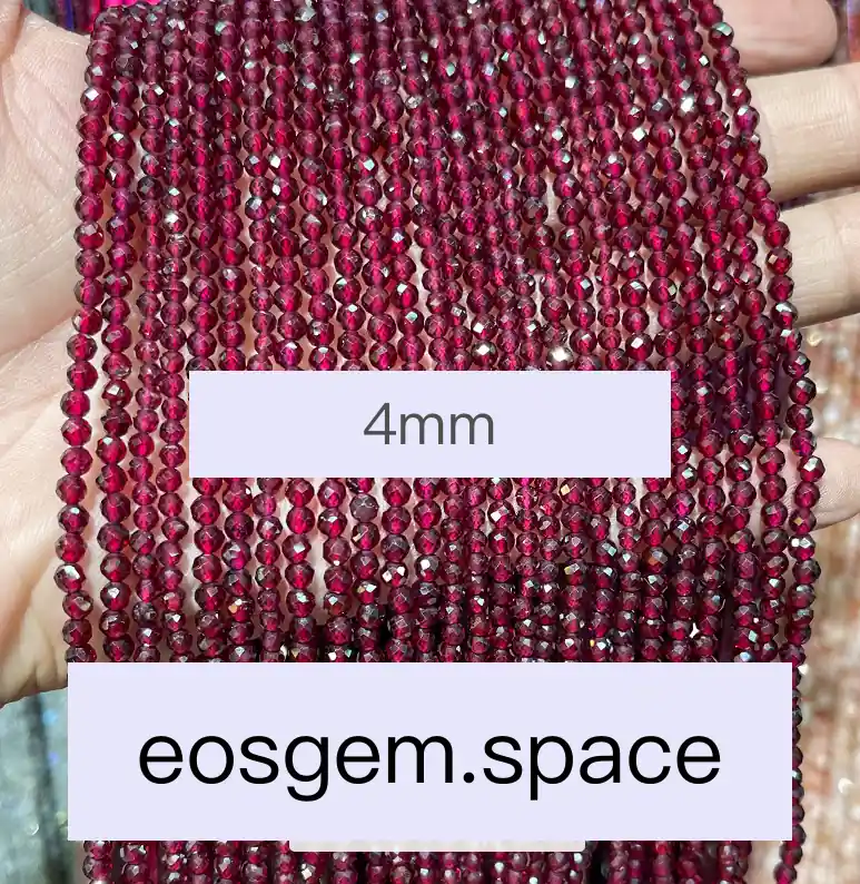 No_4624_Faceted 5A Natural Garnet Beads_4mm_(Sold Per Strand)