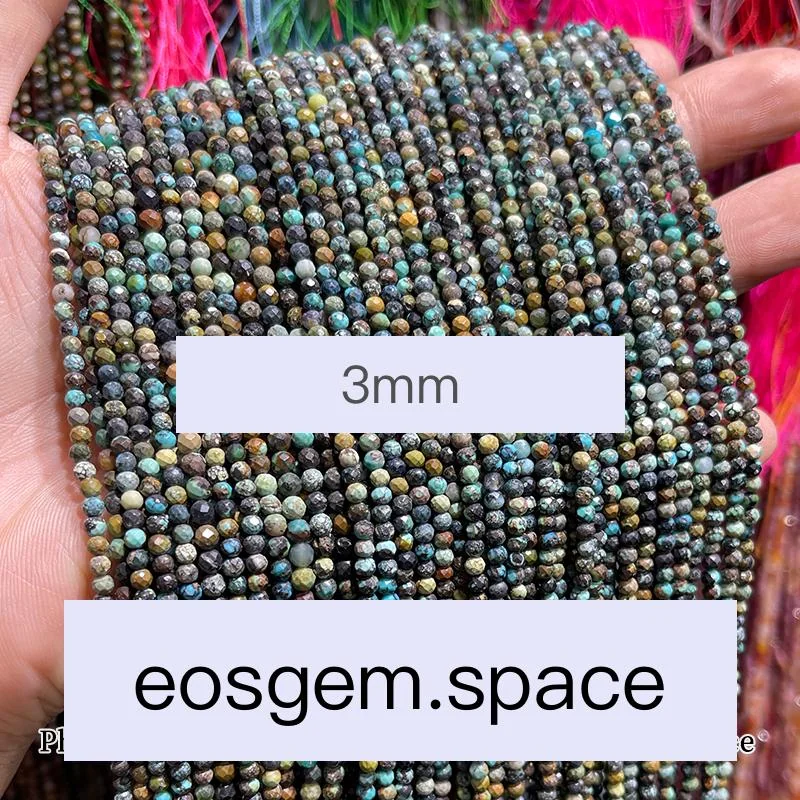 No_4639_Faceted Natural Turquoise Beads_3mm_(Sold Per Strand)