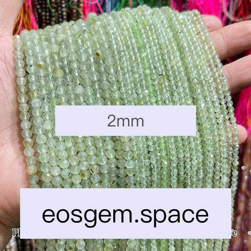 No_4641_Faceted 5A Natural Prehnite Beads_2mm_(Sold Per Strand)