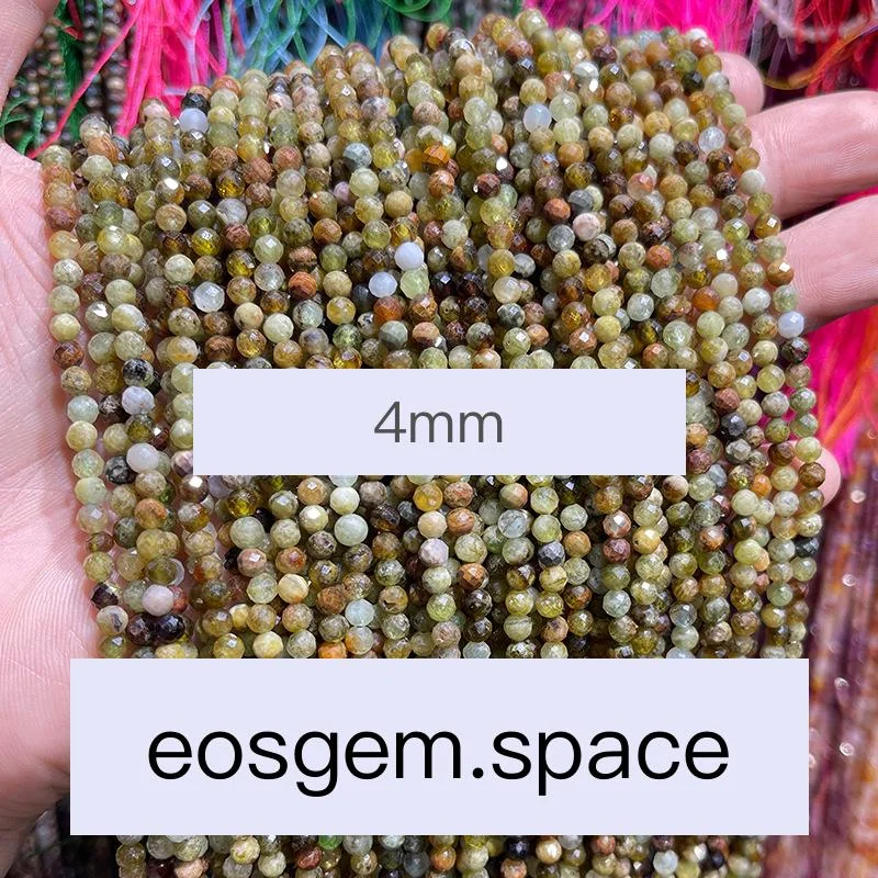 No_4657_Faceted Natural Tsavorite Beads_4mm_(Sold Per Strand)