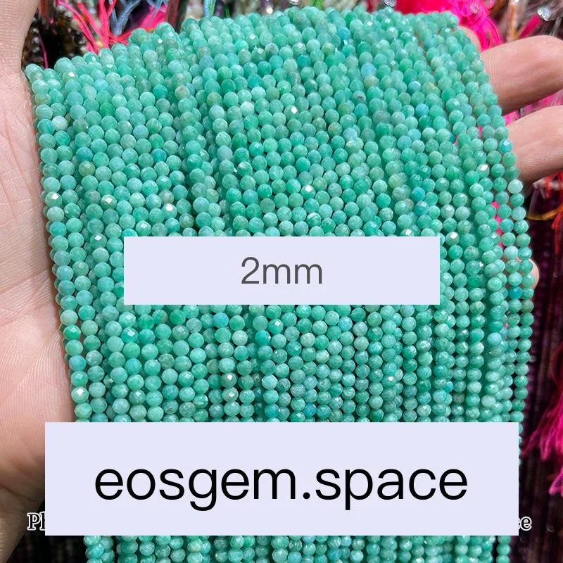 No_4679_Faceted Natural Amazonite Beads_2mm_(Sold Per Strand)